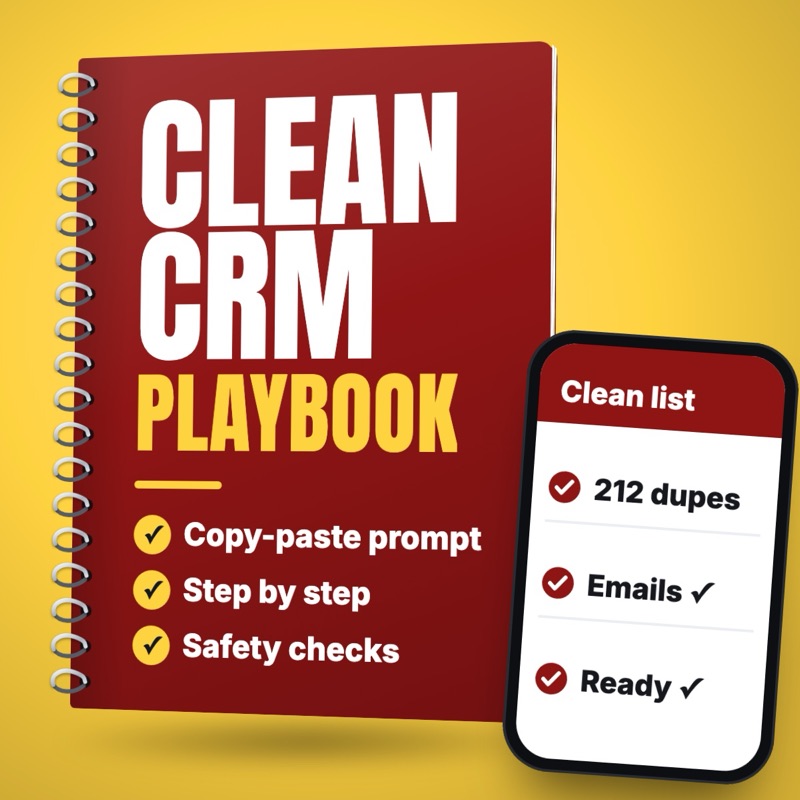 Clean a CRM or contact spreadsheet export and keep every record: free playbook cover
