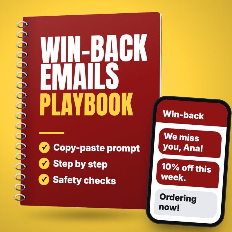 Draft a re-engagement email sequence for lapsed customers: free playbook cover