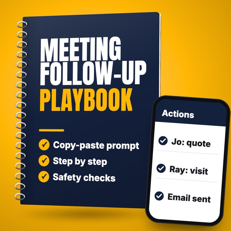 Turn meeting notes into action items and follow-up emails: free playbook cover
