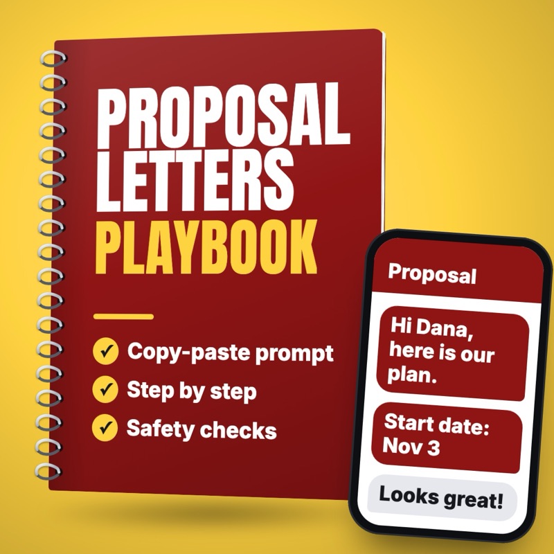 Draft a proposal or quote cover letter from discovery call notes: free playbook cover